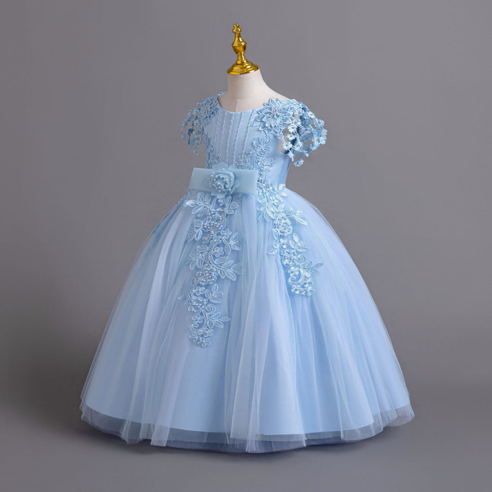 European and american style girls' long dress - strappy wedding dress, princess gown, high-end graduation party dress, girl's dress
