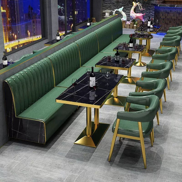 Retro industrial style bar booth sofa clear bar table and chairs casual music coffee western food casual dining booth