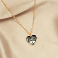 European and american new jewelry gold plated enamel heart devil's eye necklace socialite street style fashion unique clavicle chain for women