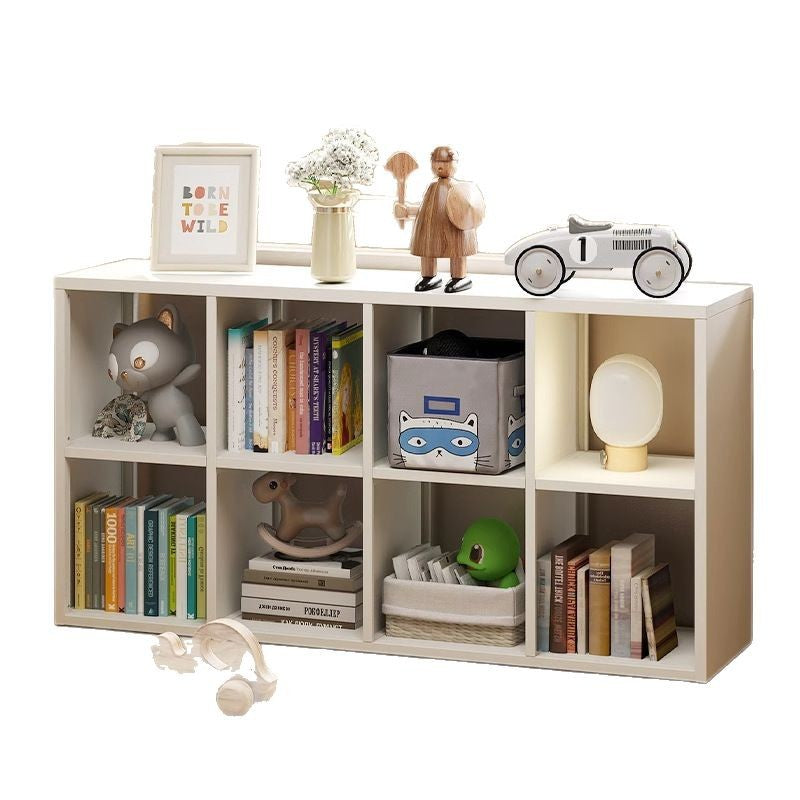 Freestanding steel bookcase for home use - modular grid design, wall-mounted or freestanding, multi-tier bookshelf, children's iron art storage rack
