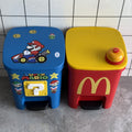 Maimai trash can with lid, cute and childlike, for home, living room, bedroom, silent, large capacity, bathroom, kitchen