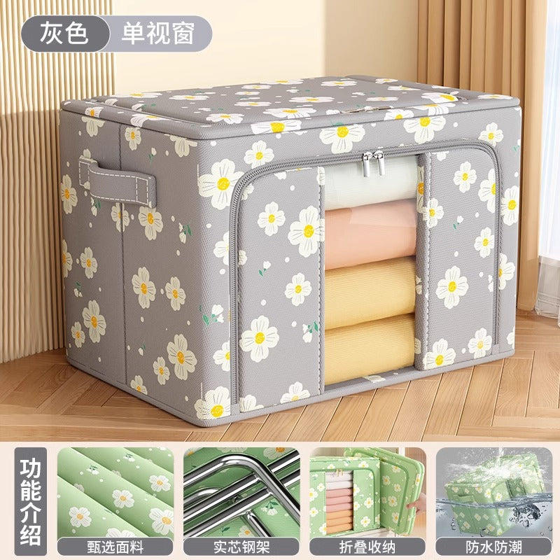 Clothes Storage Box Oxford Cloth Household Wardrobe Clothing Organizing Box Foldable Bag Basket Baina Box Storage Artifact
