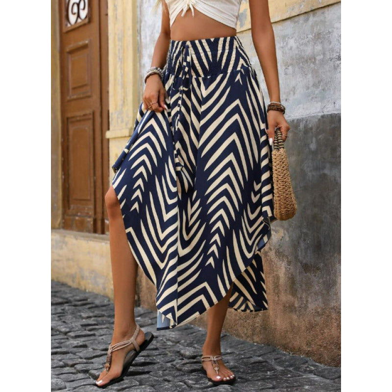 Shipped: hot-selling european and american cross-border style, new spring/summer bohemian ethnic print a-line casual dress