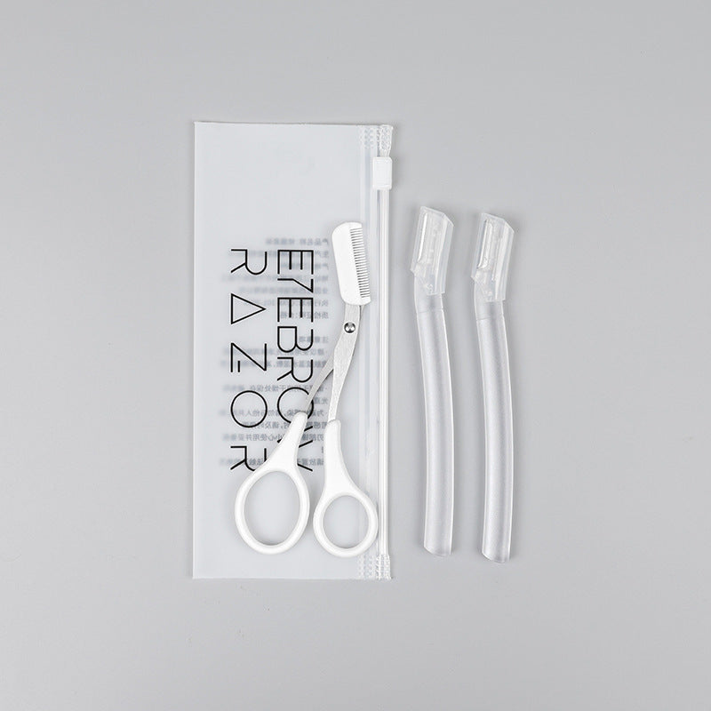 Eyebrow razor set for women - precision safety razor, beauty tool, eyebrow trimmer & scissors - wholesale from manufacturer