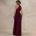 Amazon  autumn new arrival: elegant, socialite-style halter neck sleeveless irregular pleated waist tie-up dress
