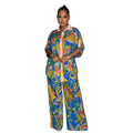 C6618 cross-border   fashion women's french print shirt & shorts two-piece set