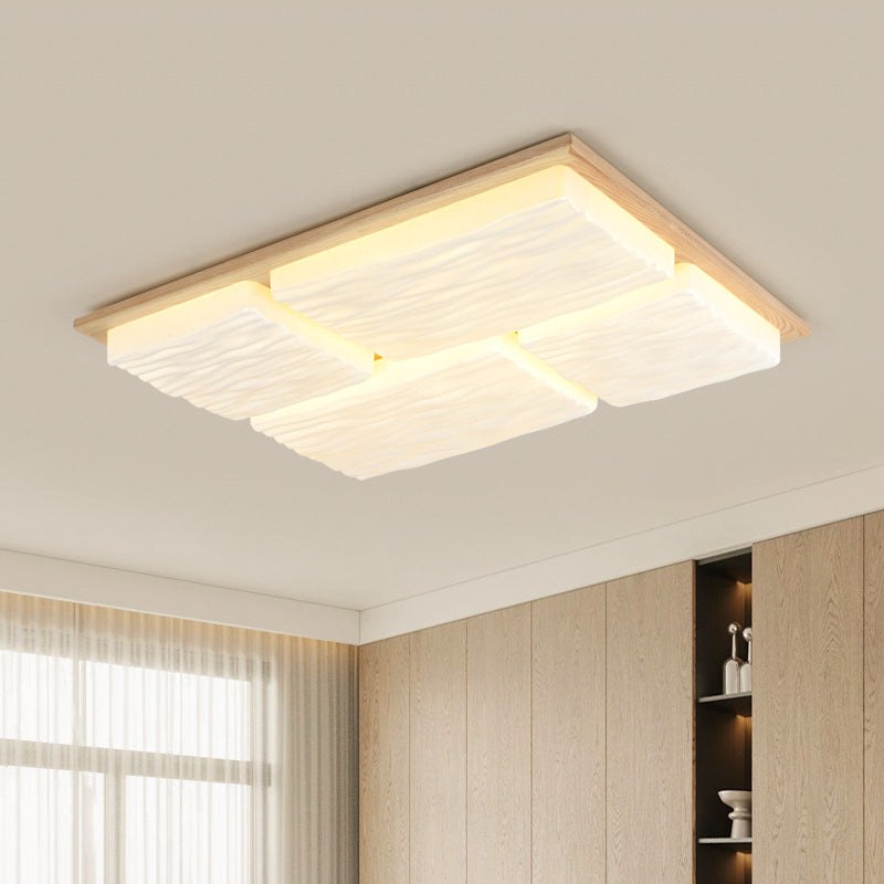 Living room main light Japanese style bedroom light wabi-sabi wind ceiling light log wind lighting atmospheric hall light cream wind lighting