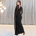C7397 cross-border   fashion women's elegant bodycon sexy mesh rhinestone dress