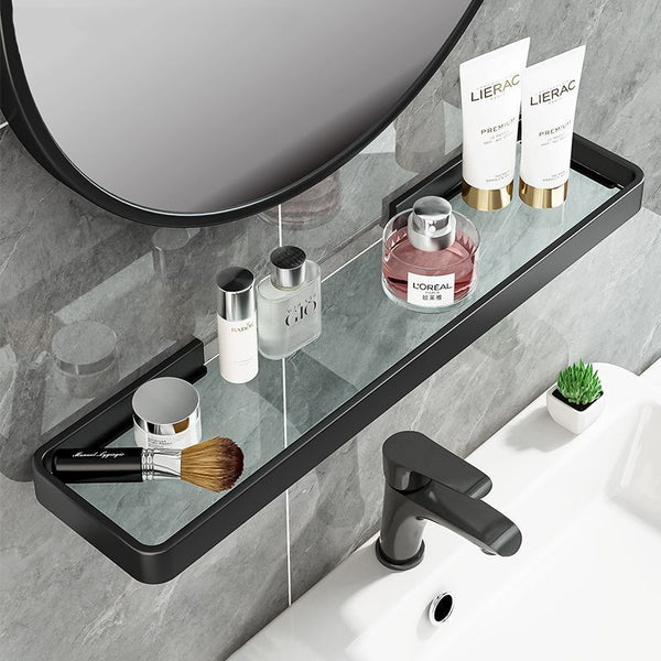 Toilet shelf wall hanging wall toilet non-punching toilet washstand mirror front bathroom glass storage rack