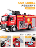 Kids' large fire truck toy - boy's alloy firefighter car with water spray, sprinkler, ladder, and rescue functions