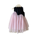 summer girls' tank dress - new stylish color block mesh princess dress for baby girls