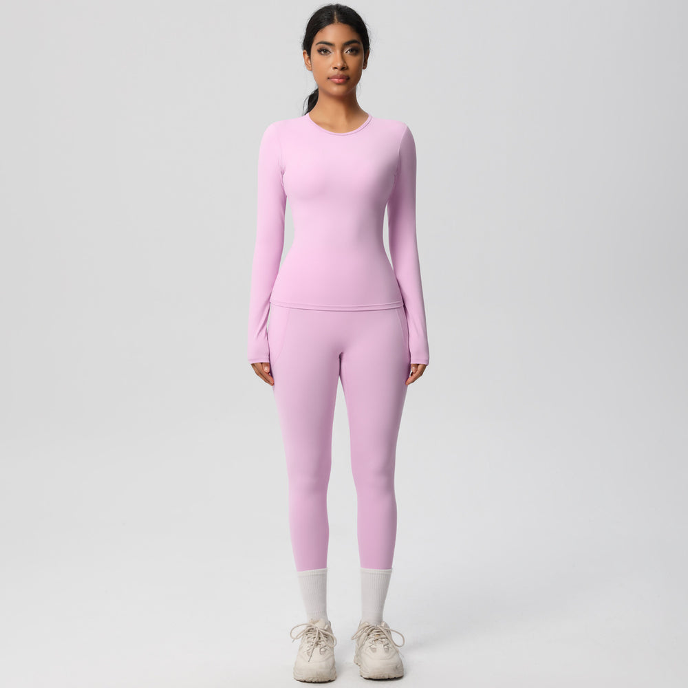 new arrival: tight-fitting long sleeve yoga set - high-waisted butt-lifting yoga pants for outdoor running and fitness