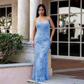 C7686 cross-border   fashion women's sexy mesh bandeau floral dress