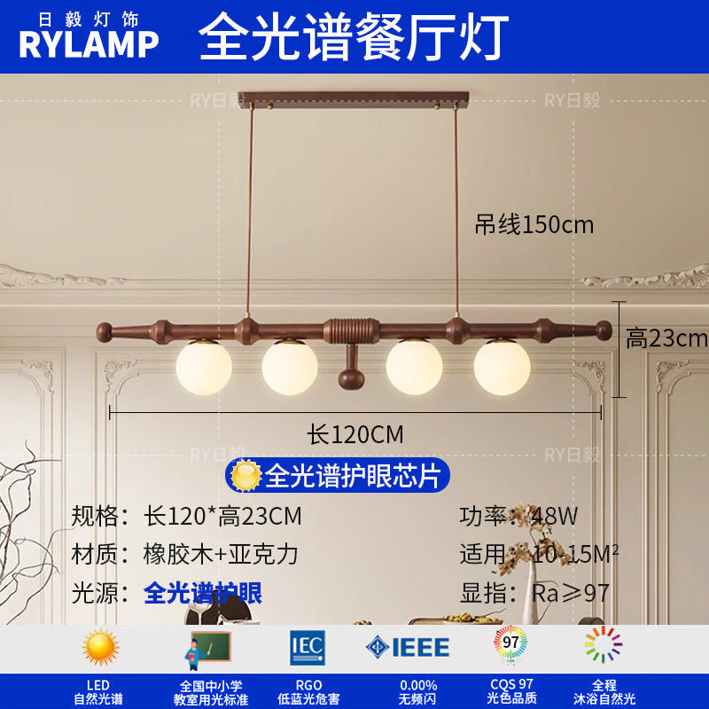 French antique living room chandelier retro high-end solid wood designer bedroom dining room art Zhongshan lighting