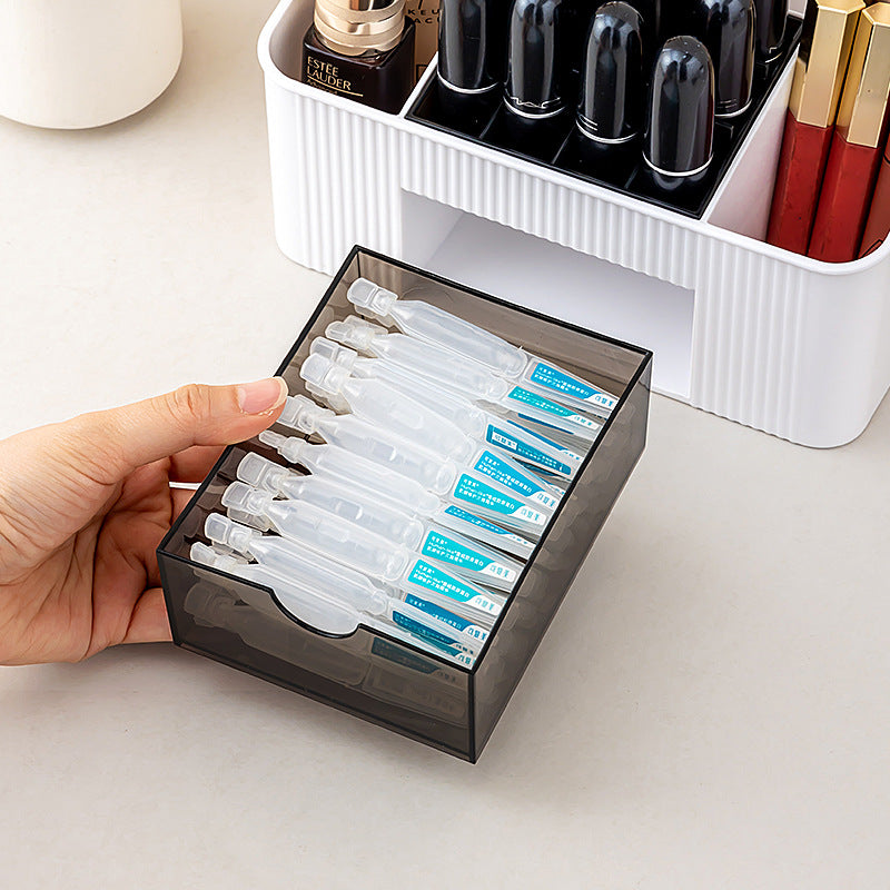 Desktop dresser storage box, grid lipstick makeup brush storage box, large capacity, high-end cosmetic storage box.