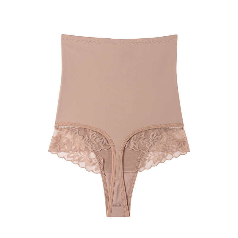 Fashion cross-border ice silk seamless high waist shaping pants sexylace hip lifting body shaping pants plus size tummy control underwear