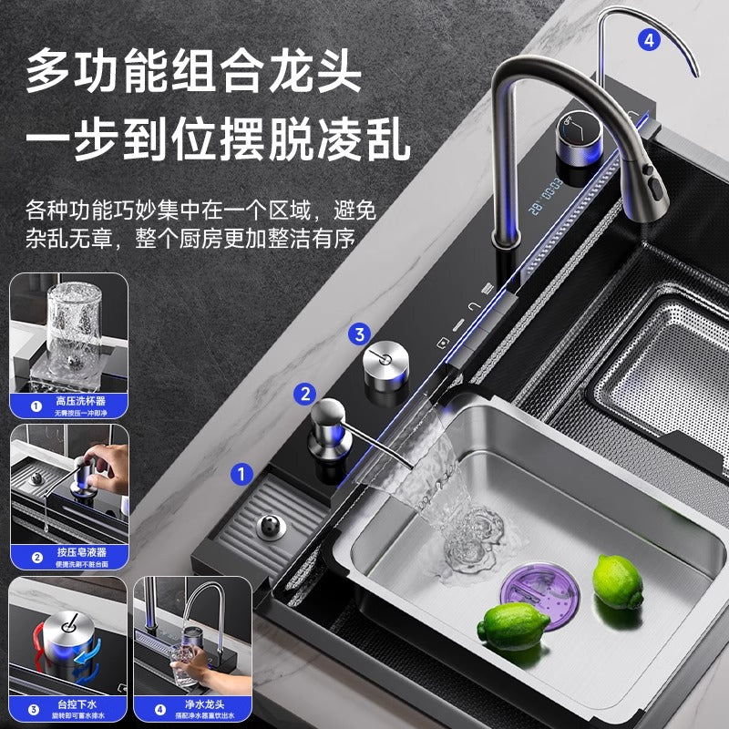 For home thickened 5.0 kitchen large single slot sink vegetable basin 304 stainless steel kitchen dishwashing sink whale