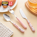 Color boxed portable spoon, cute fork for elementary school students, 304 stainless steel cutlery three-piece set, diy combinable, ready stock