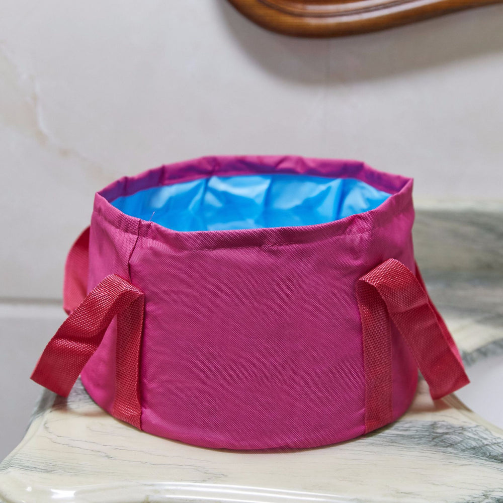 Foldable basin - portable travel round durable travel essential - outdoor water tank - portable bucket - collapsible wash basin