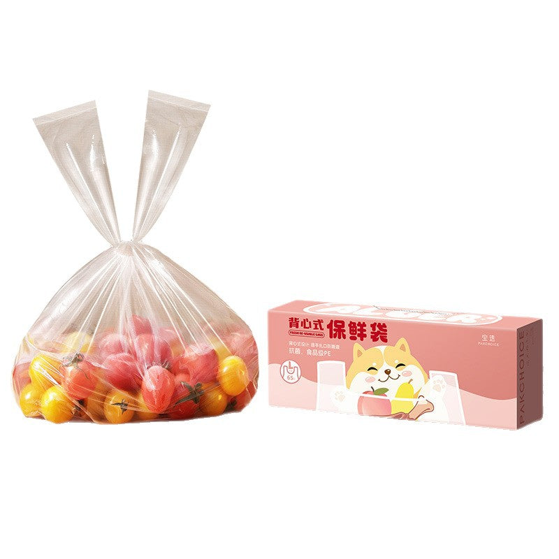 Antibacterial vest-style fresh-keeping bag disposable plastic bag satchel food bag for home refrigerator packaging bag storage bag