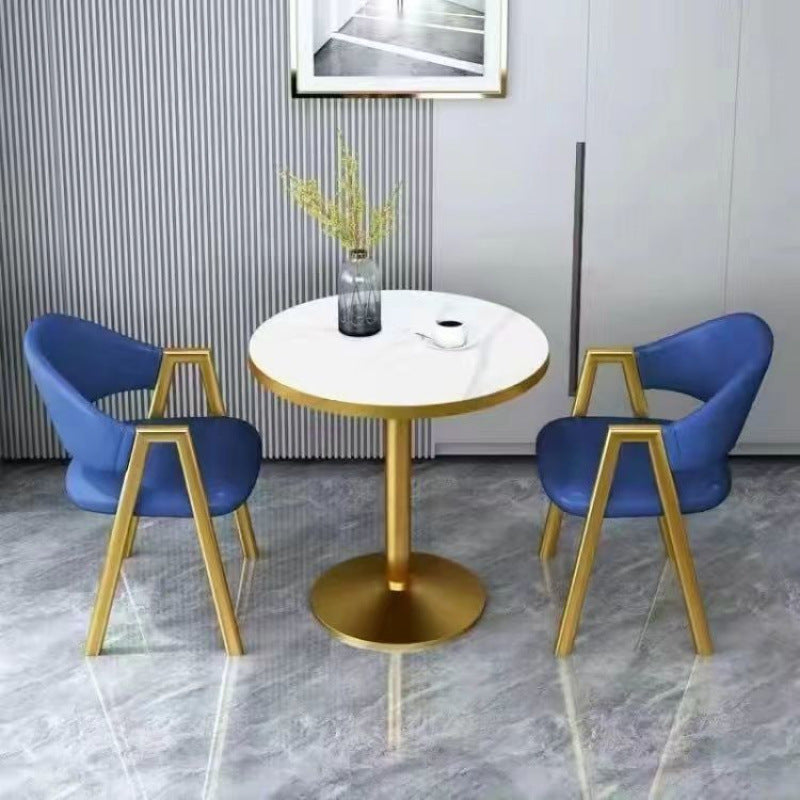 Scandinavian style small round table negotiation table and chair combination balcony for home sales office milk tea shop reception and reception casualcasual