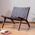 Nordic solid wood single sofa chair recliner saddle chair back chair design cross-border wabi-sabi style