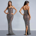 C7160 cross-border    new women's sexy suspender hot diamond hip cover evening dress