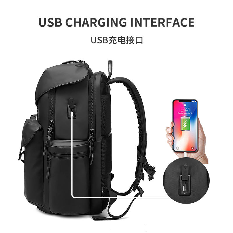 Cross-border new men's backpack Korean version of casual multi-functional schoolbag Oxford cloth waterproof computer bag travel backpack