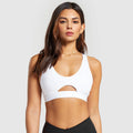 Naked cut out design beautiful back fitness tops running high intensity yoga bra vest halter sports intimates women
