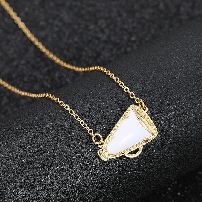 Amazon's new cheer up horn pendant necklace cheerleading support gift necklace with blessing card for women