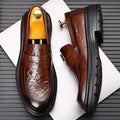 Genuine leather shoes men's shoes new arrival slip-on formal wear live cross-border hand-grab pattern breathable business casual slip-on leather shoes