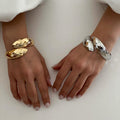 Fashion cross-border e-commerce jewelry women's fashion irregular round alloy bracelet exaggerated wide spring opening bracelet