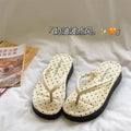 Korean retro polka dot platform flip-flops - women's summer outdoor fashion hot style beach thong sandals for vacation