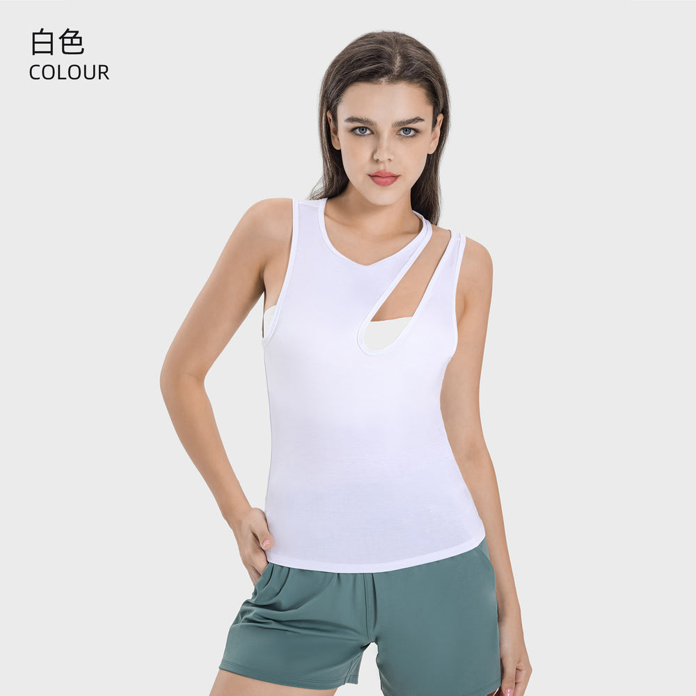 Summer new fashion sexy lightweight yoga top moisture-wicking outdoor tennis sports tank top women's dss060