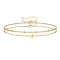 Amazon cross-border new product 26 letter grass line gold initial bracelet fashioneasiest for match layered rice bead chain bracelet for women