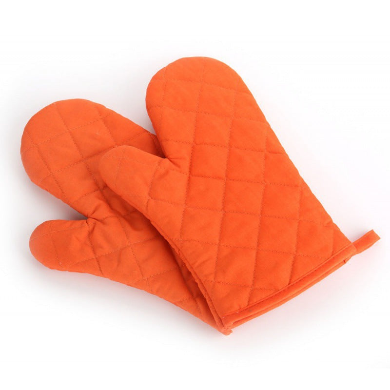 Solid color quilted oven mitts - thickened, microwave safe, baking, oven, anti-scald, heat insulation, non-slip, high temperature resistant, extra thick insulation