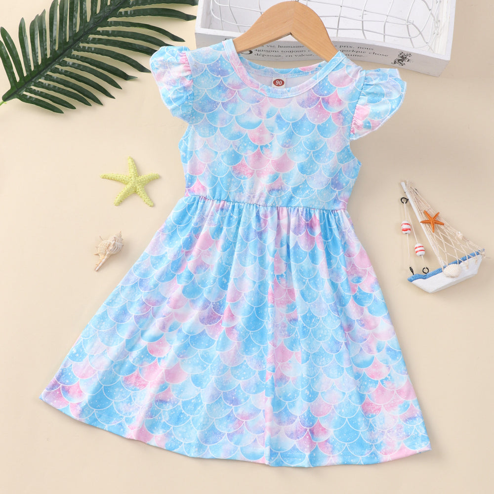New arrival small and medium children flying sleeve dresskidsdressgirl princess dress