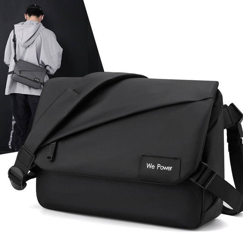 New men's simple messenger bag fashionable shoulder men's bag large capacity anti-splashing messenger bag business briefcase
