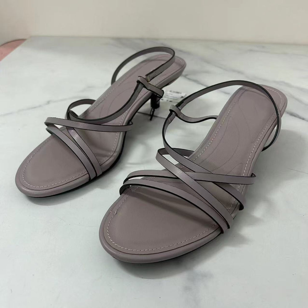 2025 summer new korean style fashion hollow-out heeled sandals, celebrity-inspired stiletto women's shoes