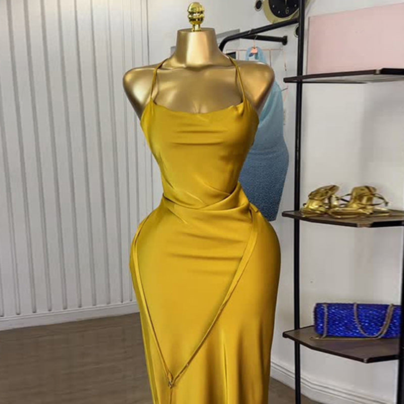 European and american cross-border women's fashion:  summer new arrivals - sexy, elegant, slim-fit, bodycon midi slip dress