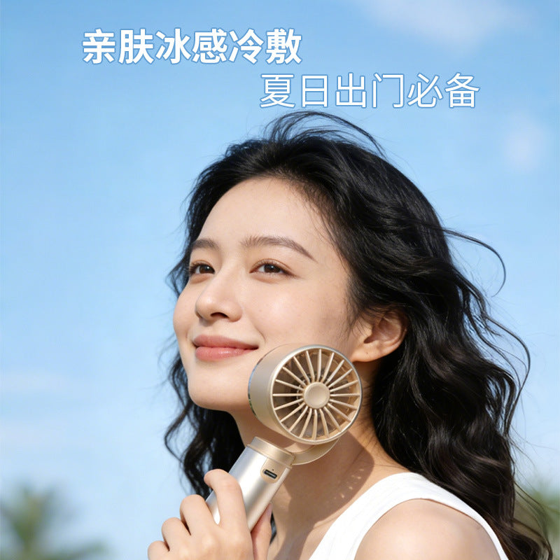 New turbine high-speed handheld fan - outdoor usb portable aluminum alloy gimbal cooling fan - cross-border wholesale