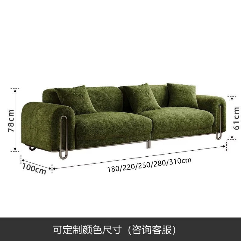 New arrivalfrenchretro yin feng sofa chenille furniture fabric living room small apartment green medieval style straight row