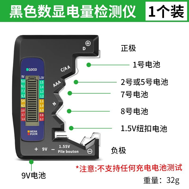 Baolian battery capacity tester, battery capacity meter, battery tester display, remaining battery level digital display