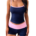 cross-border e-commerce fashion set: european and american sporty style, spring/summer wearable two-piece set with camisole and shorts