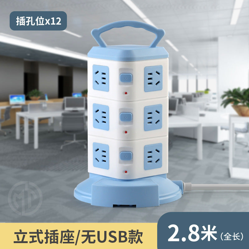 For homevertical socket panel multi-hole plug strip multi-function plug strip multi-purpose stereo plug strip with cable usb plug strip