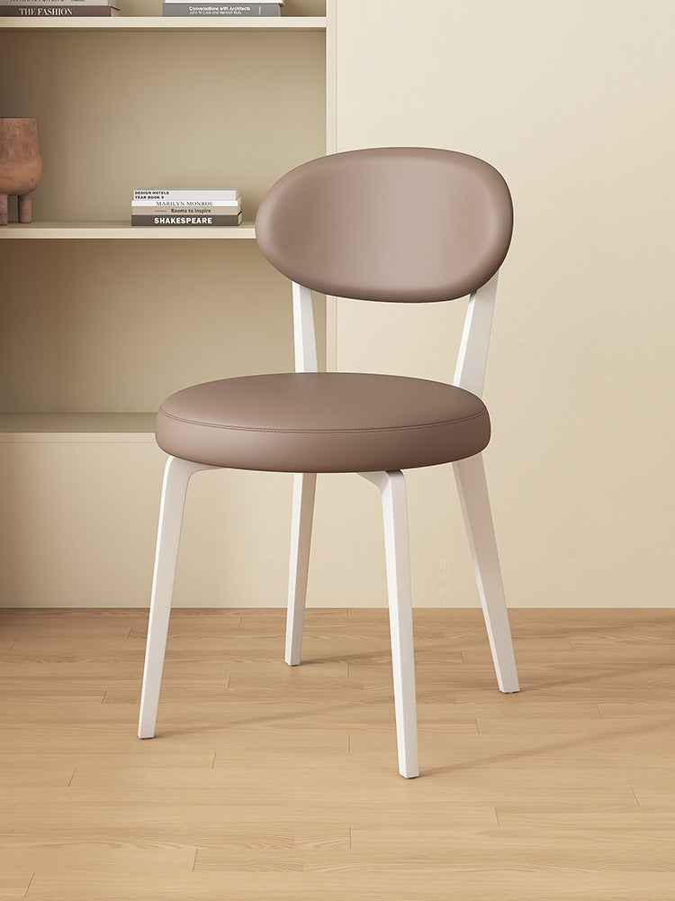 Italian cream style dining chair - premium light luxury designer chair for home - modern minimalist upholstered backrest dining table stool