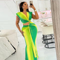 European and american style ins cross-border niche patchwork women's clothing pleated cut out hip skirt silmwork clothingv neck strap dress