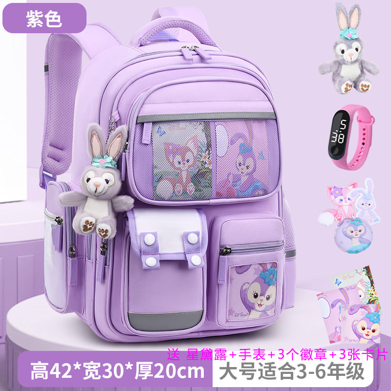 2026 new school backpack for girls, grades 1-6: lightweight, ergonomic, and spine-protecting backpack for elementary school students