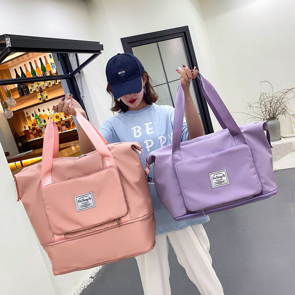 Short-haul travel bag Lightweight backpack Dry and wet separation fitness bag Handbag Large capacity duffel bag Expansible folding