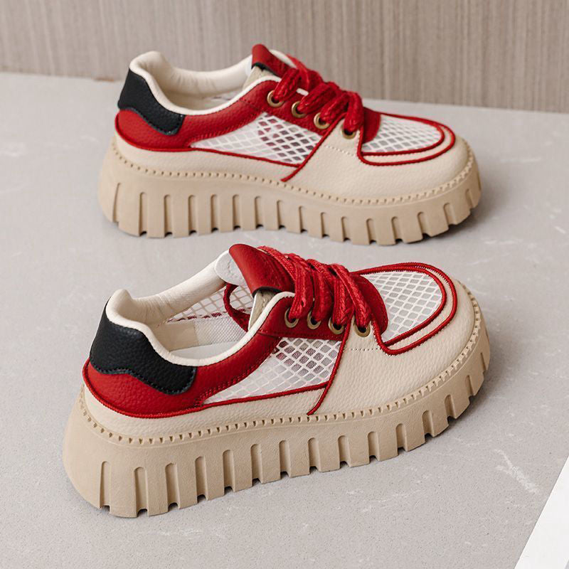 Thick-soled summer models, breathable and versatile little white shoes, children's new leisure popular mesh casual board shoes in the summer of 2024